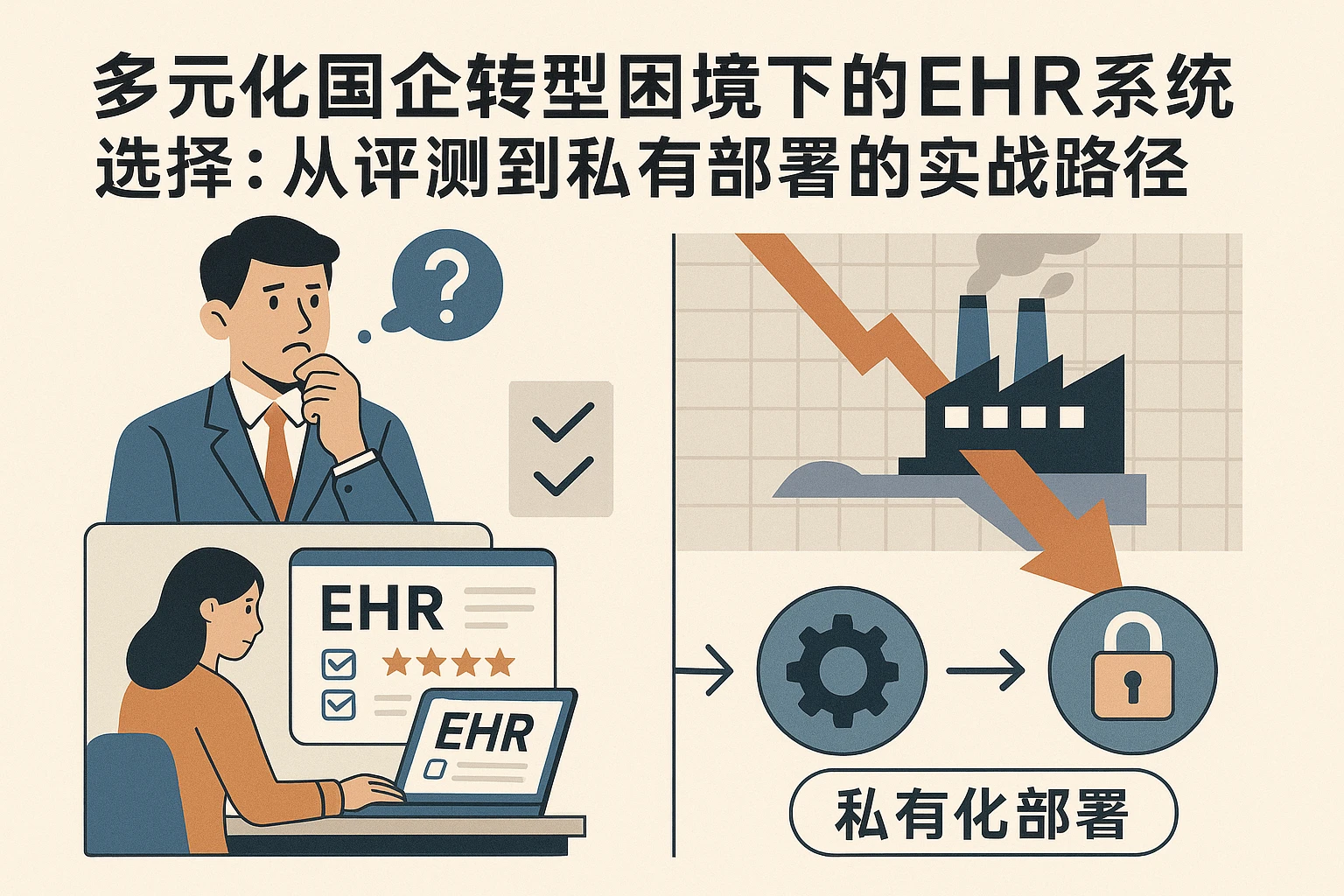 多元化国企转型困境下的EHR系统选择：从评测到私有化部署的实战路径