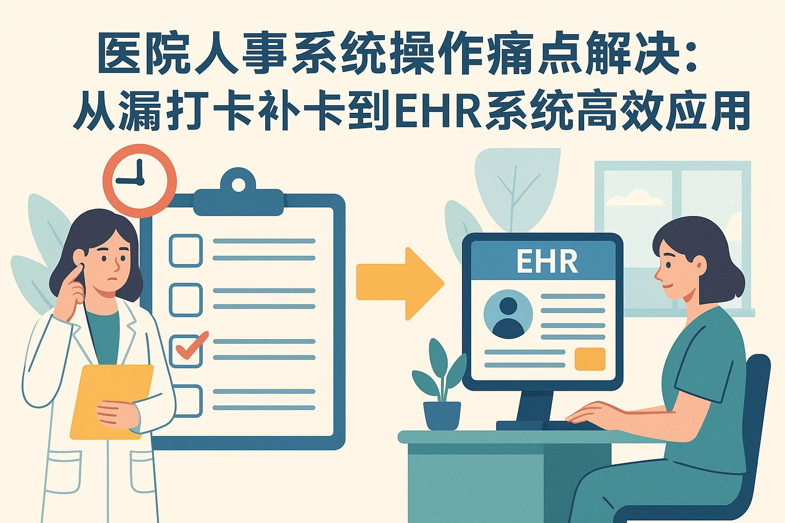 医院人事系统操作痛点解决：从漏打卡补卡到EHR系统高效应用