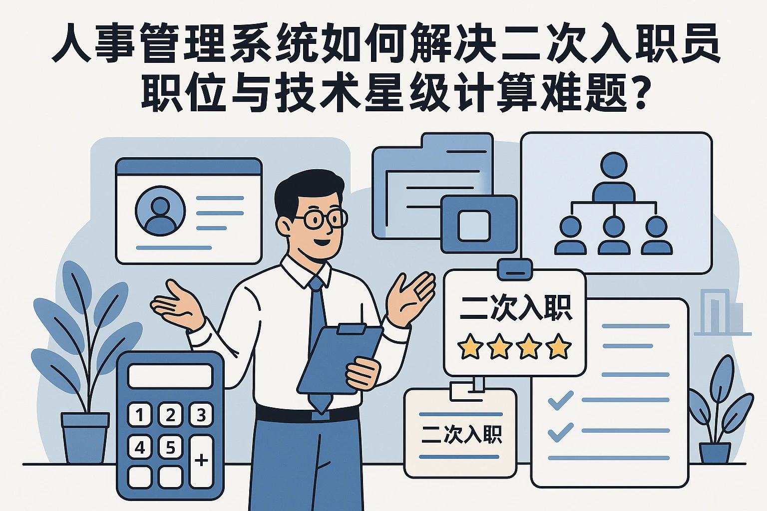 人事管理系统如何解决二次入职员工职位与技术星级计算难题？