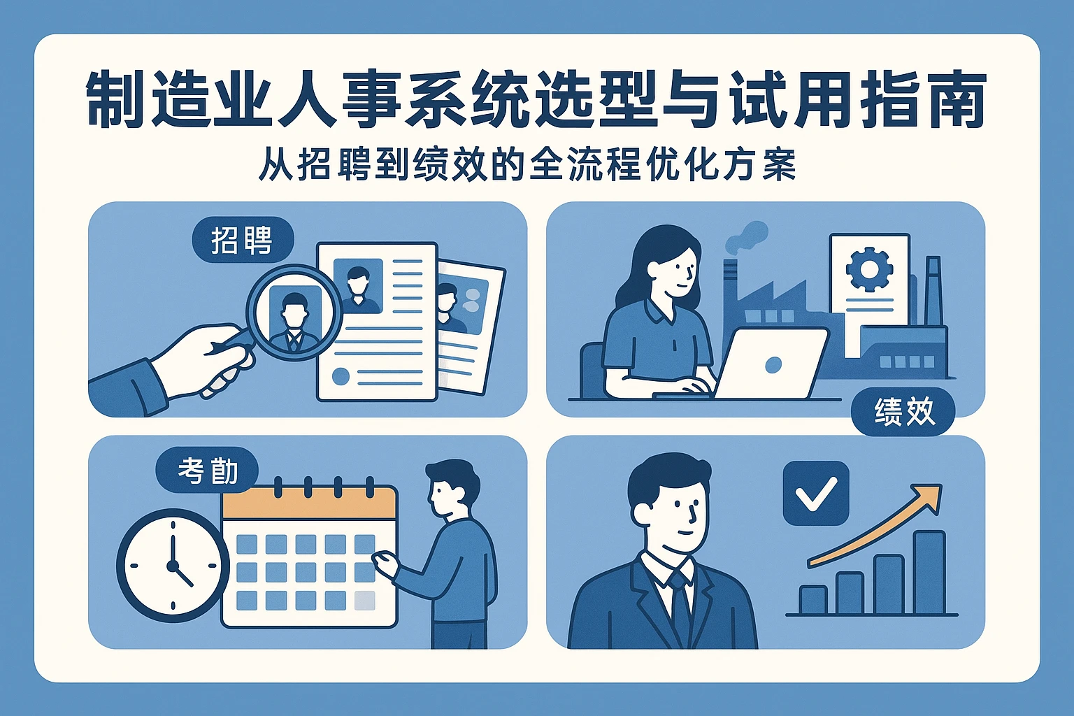 制造业人事系统选型与试用指南：从招聘到绩效的全流程优化方案