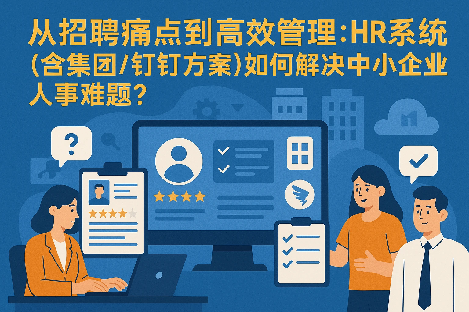 从招聘痛点到高效管理：HR系统（含集团/钉钉方案）如何解决中小企业人事难题？