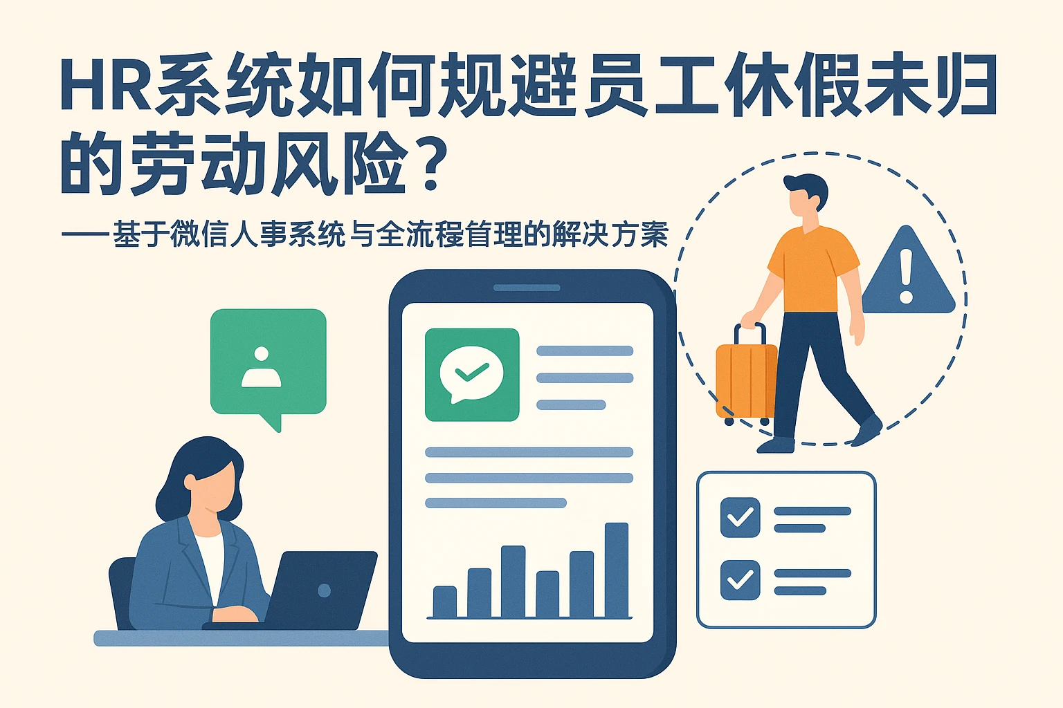 HR系统如何规避员工休假未归的劳动风险？——基于微信人事系统与全流程管理的解决方案