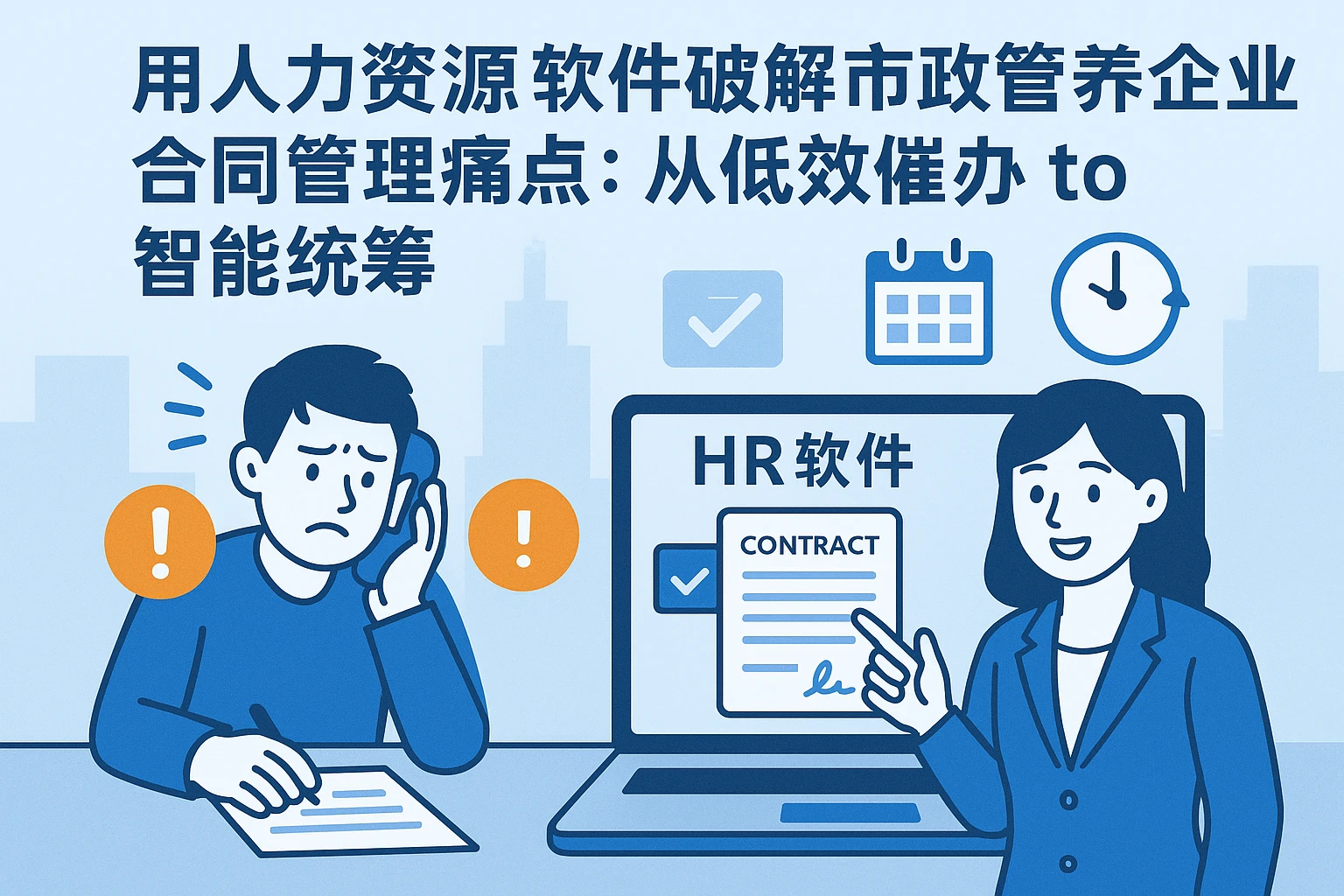 用人力资源软件破解市政管养企业合同管理痛点：从低效催办 to 智能统筹
