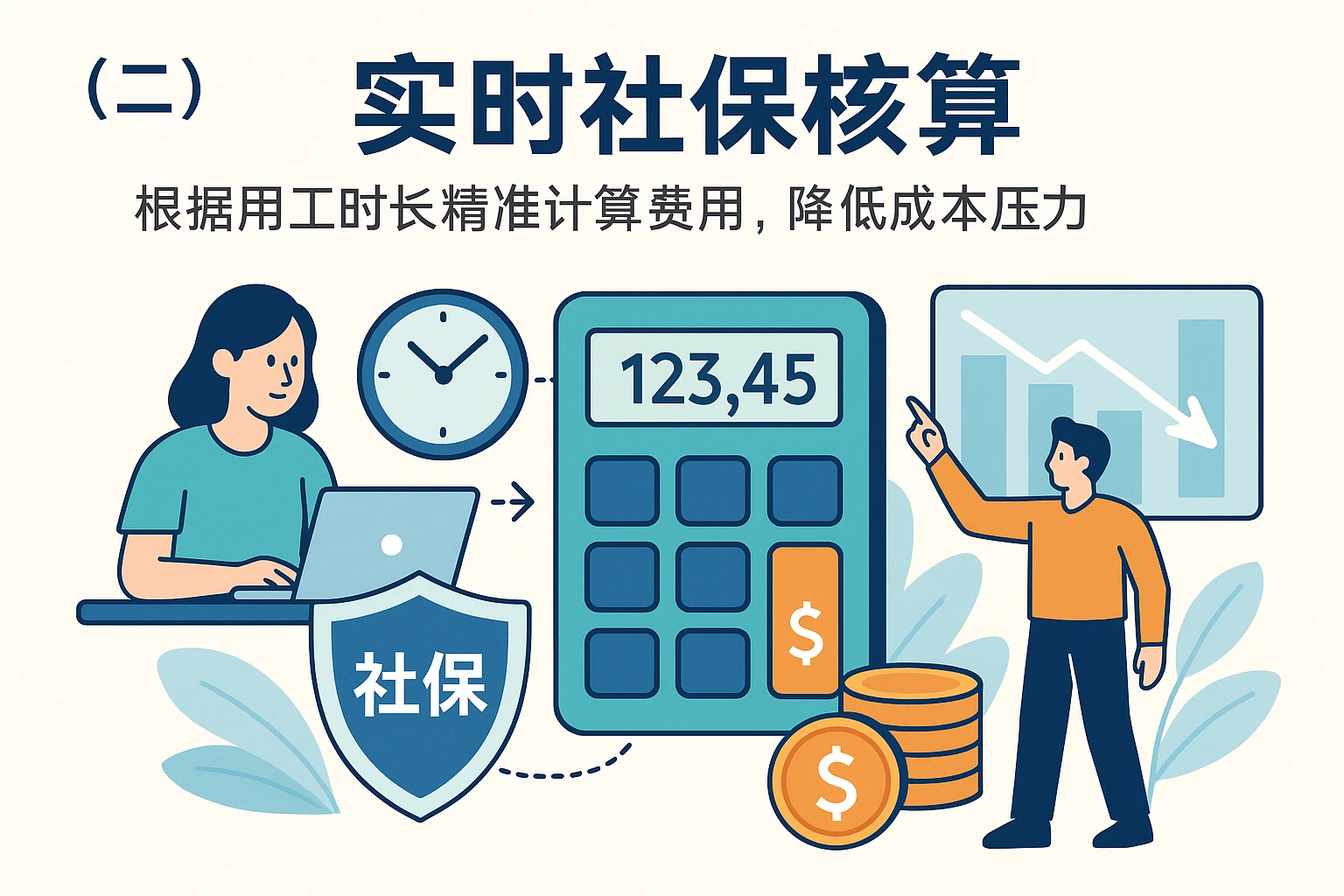(二)实时社保核算:根据用工时长精准计算费用,降低成本压力