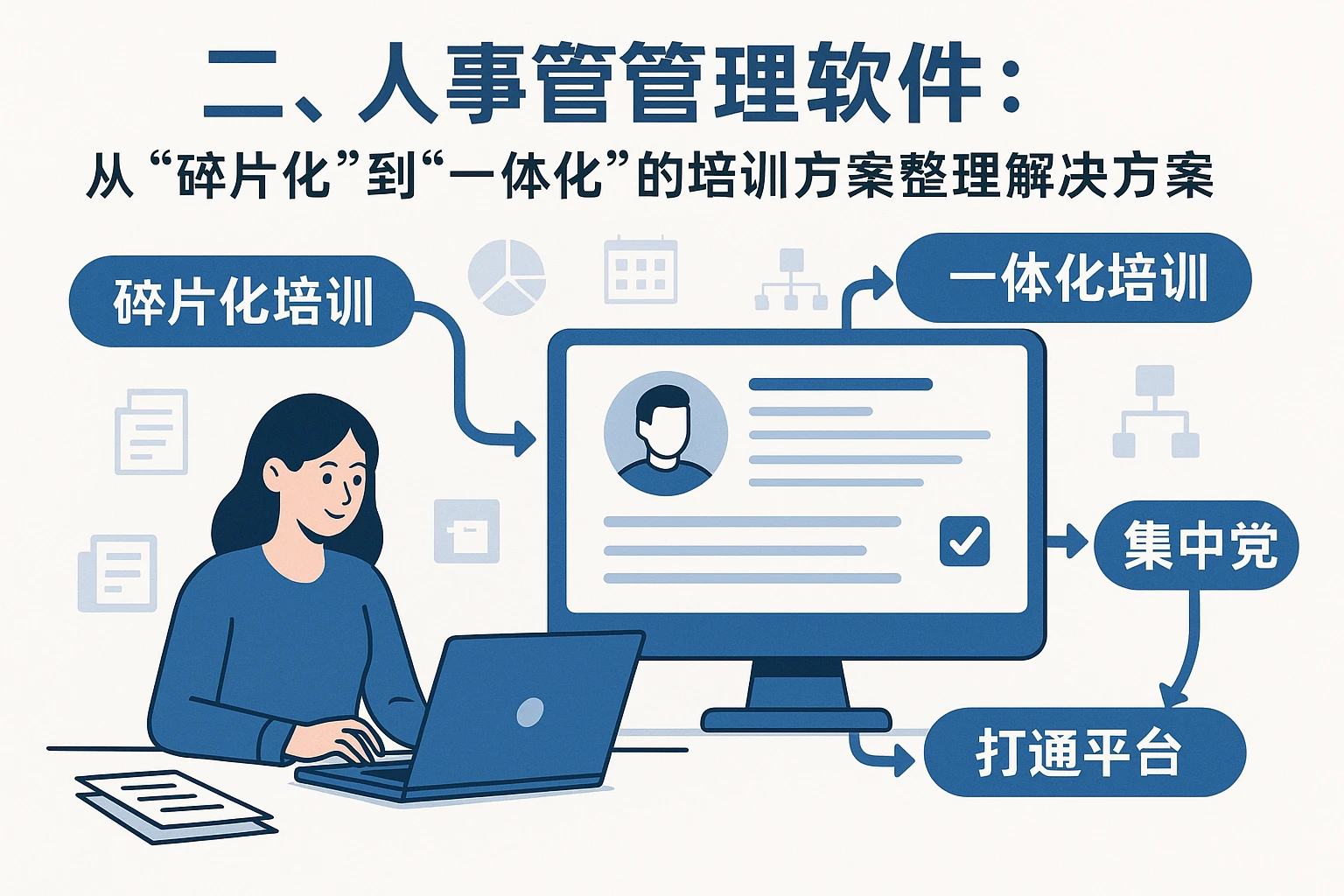 二、人事管理软件：从“碎片化”到“一体化”的培训方案整理解决方案