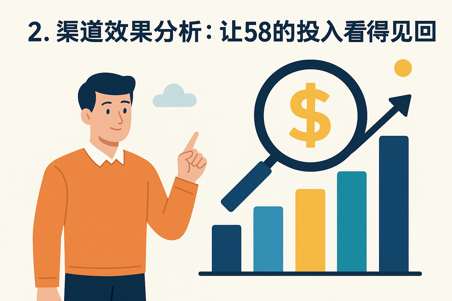 2. 渠道效果分析：让58的投入“看得见回报”
