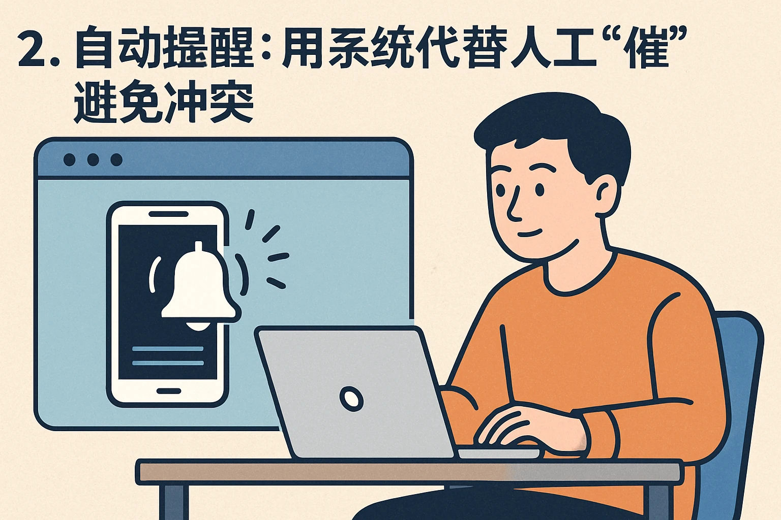 2. 自动提醒：用系统代替人工“催”，避免冲突