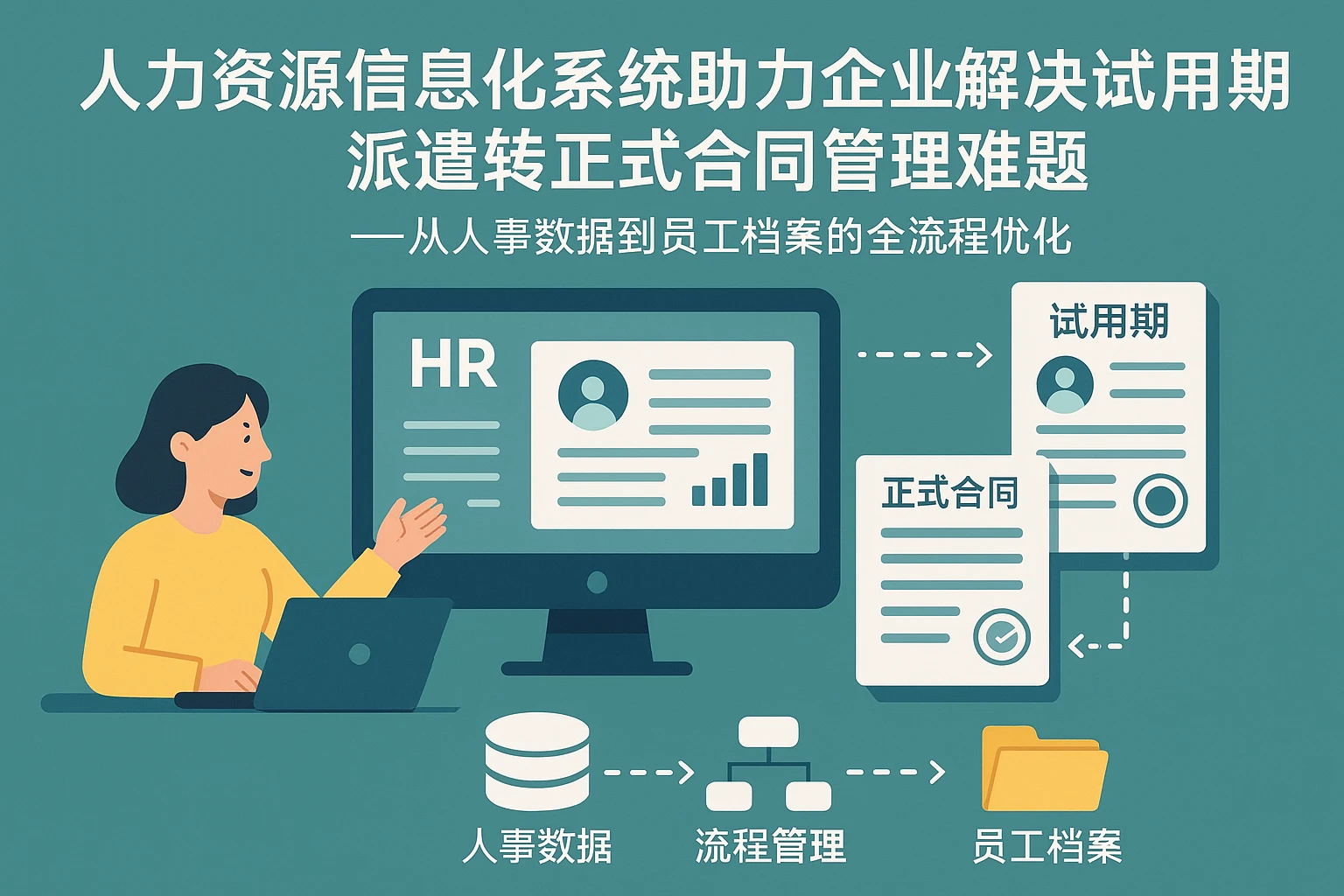 人力资源信息化系统助力企业解决试用期派遣转正式合同管理难题——从人事数据到员工档案的全流程优化