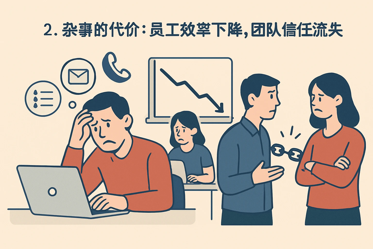 2. 杂事的代价：员工效率下降，团队信任流失