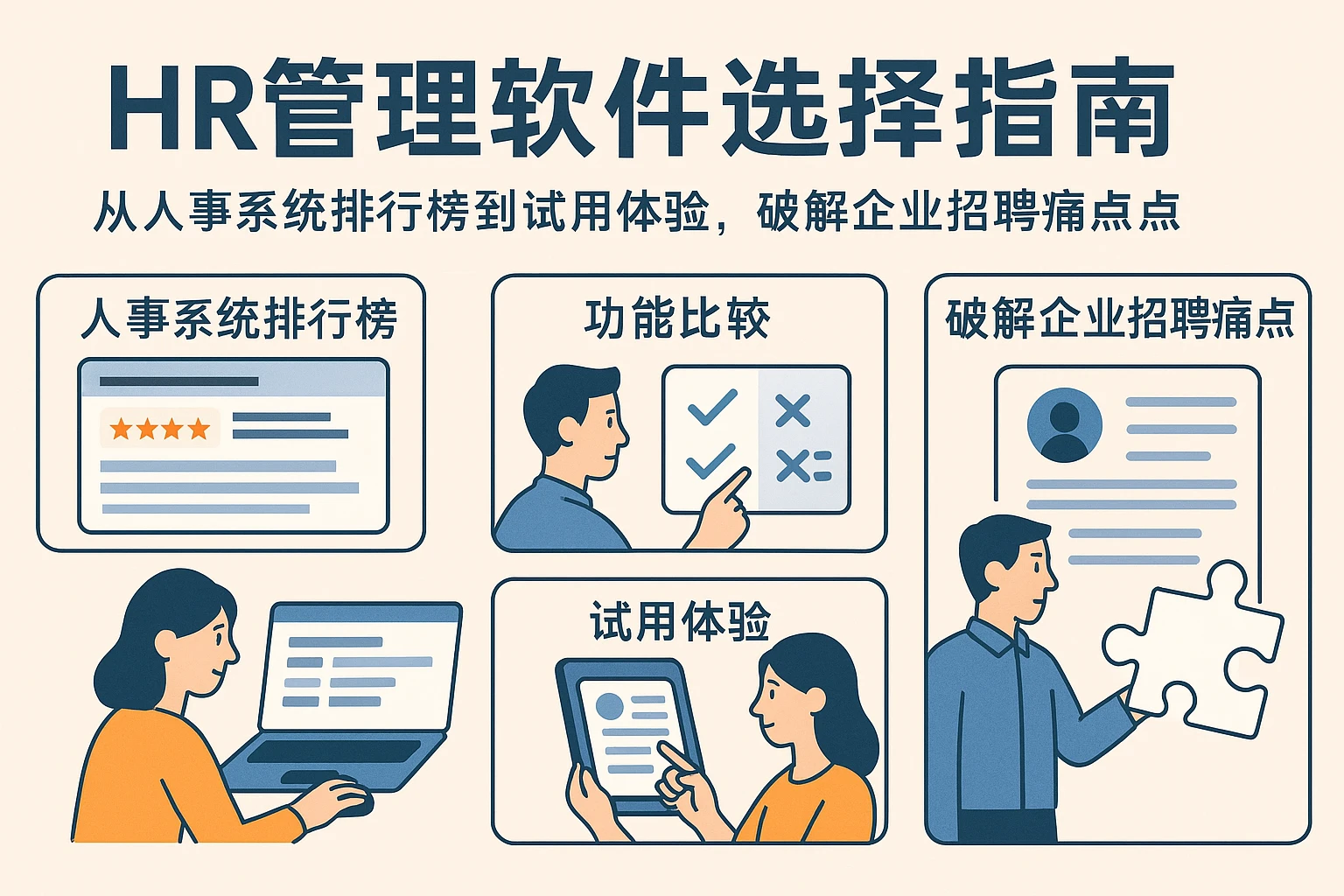 HR管理软件选择指南：从人事系统排行榜到试用体验，破解企业招聘痛点