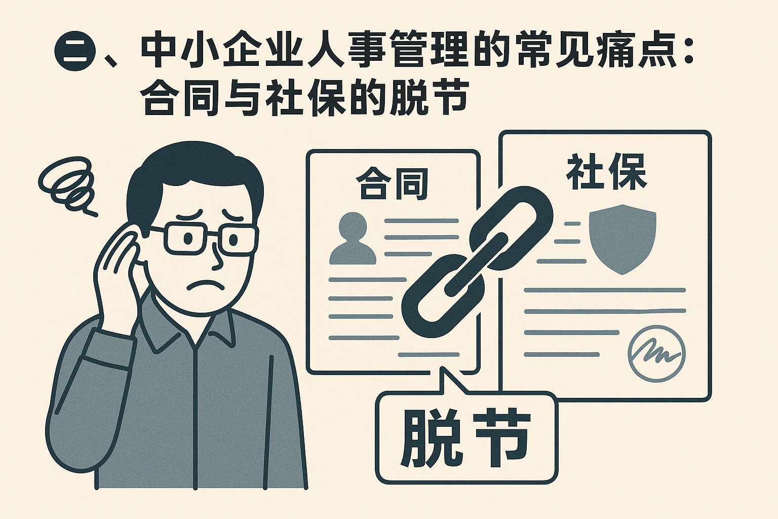 二、中小企业人事管理的常见痛点：合同与社保的脱节
