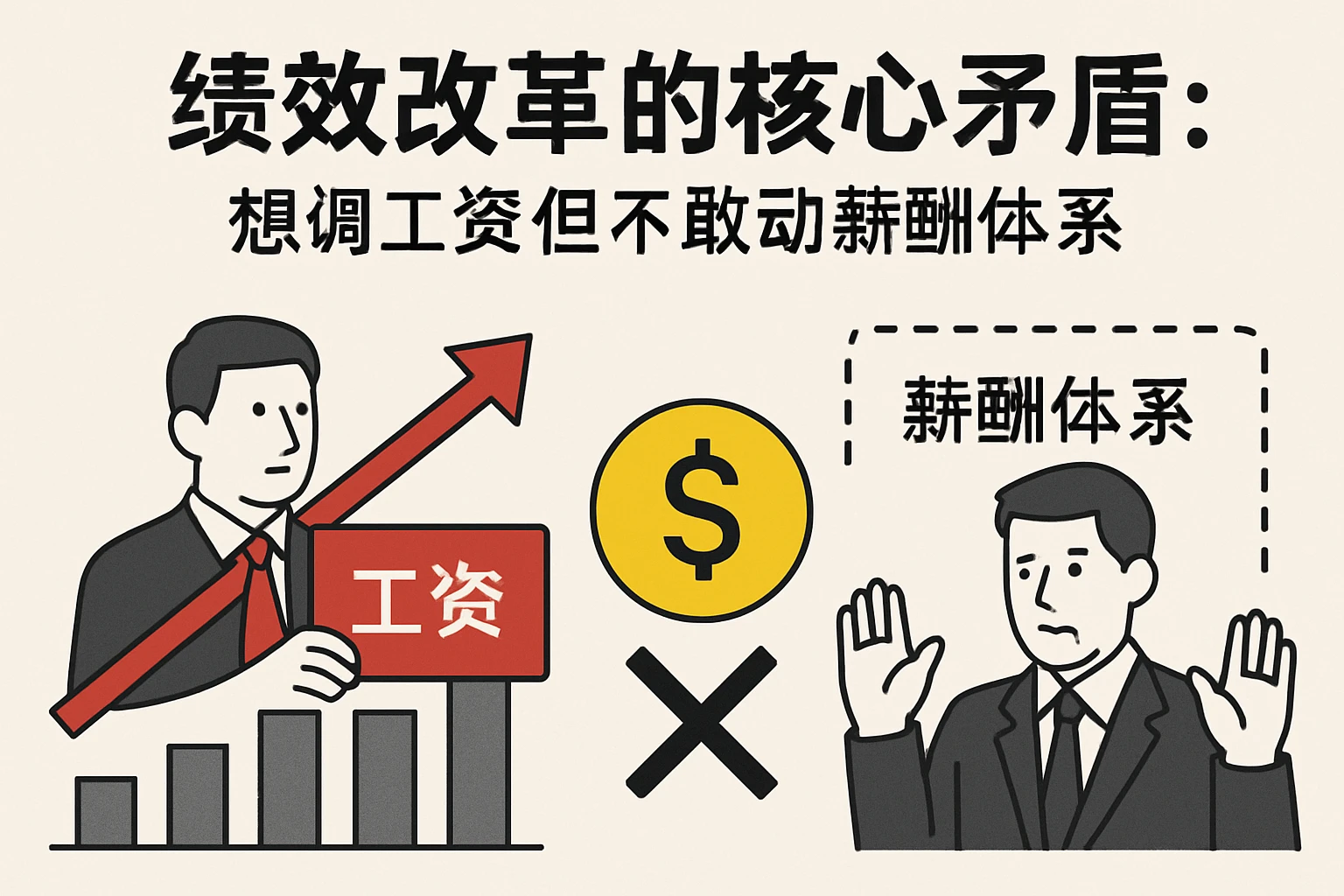 2. 绩效改革的核心矛盾：想调工资但不敢动薪酬体系