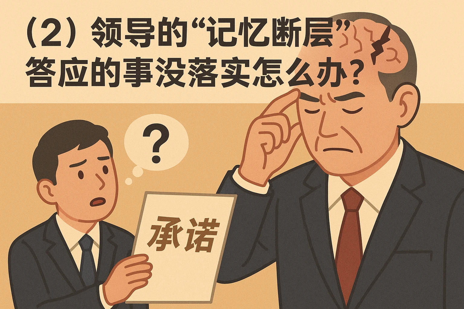 （2）领导的“记忆断层”：答应的事没落实怎么办？
