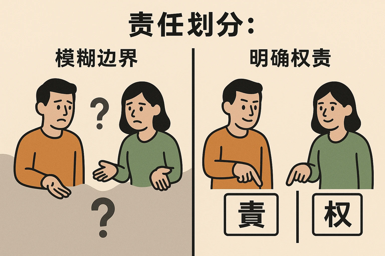 2. 责任划分：模糊边界vs. 明确权责
