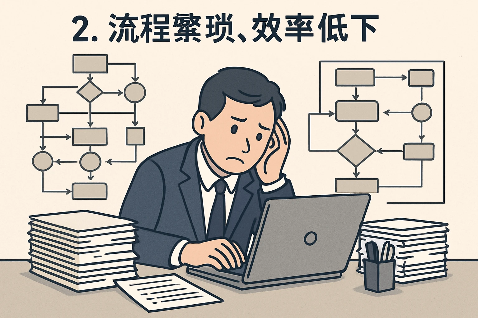 2. 流程繁琐,效率低下