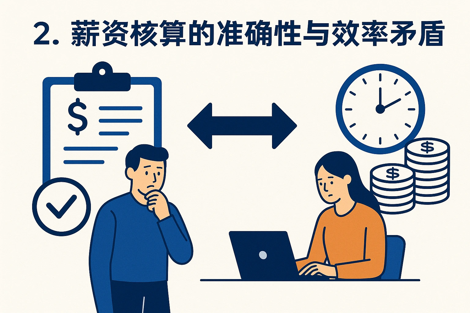 2. 薪资核算的准确性与效率矛盾