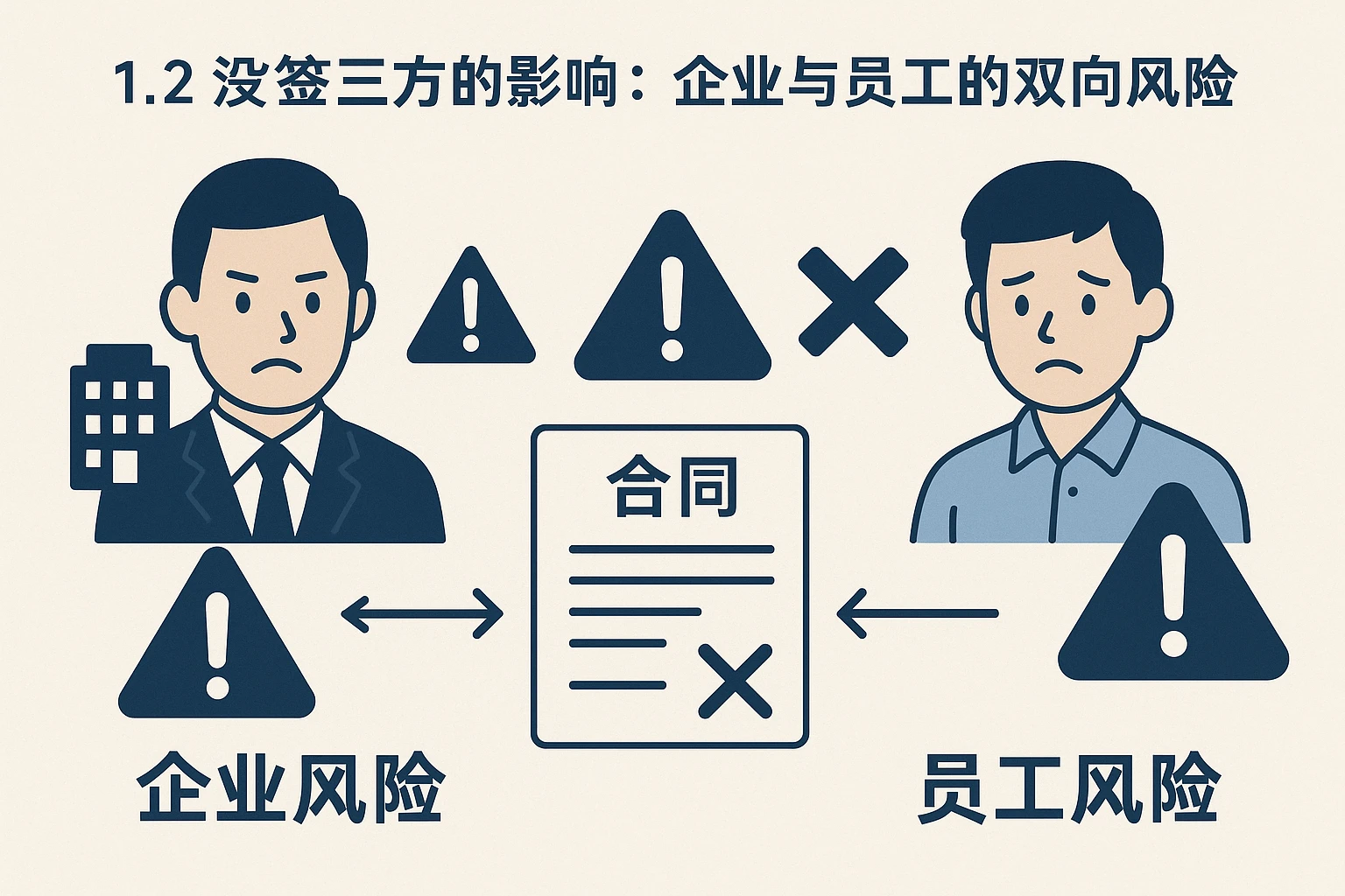 1.2 没签三方的影响：企业与员工的双向风险