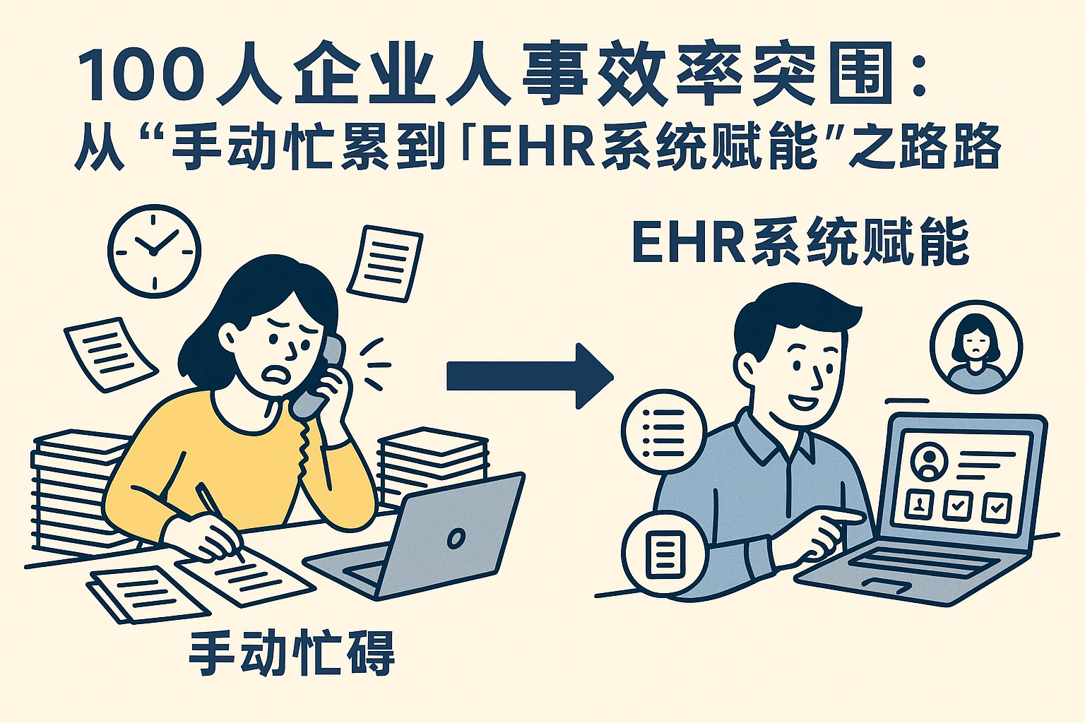 100人企业人事效率突围：从“手动忙碌”到“EHR系统赋能”的转型之路