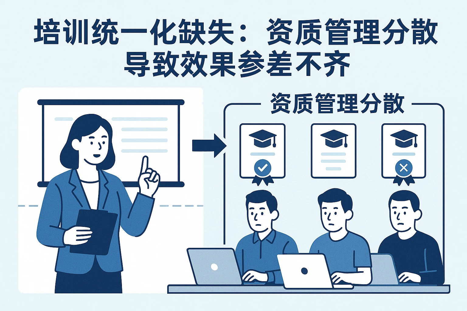 2. 培训统一化缺失：资质管理分散导致效果参差不齐