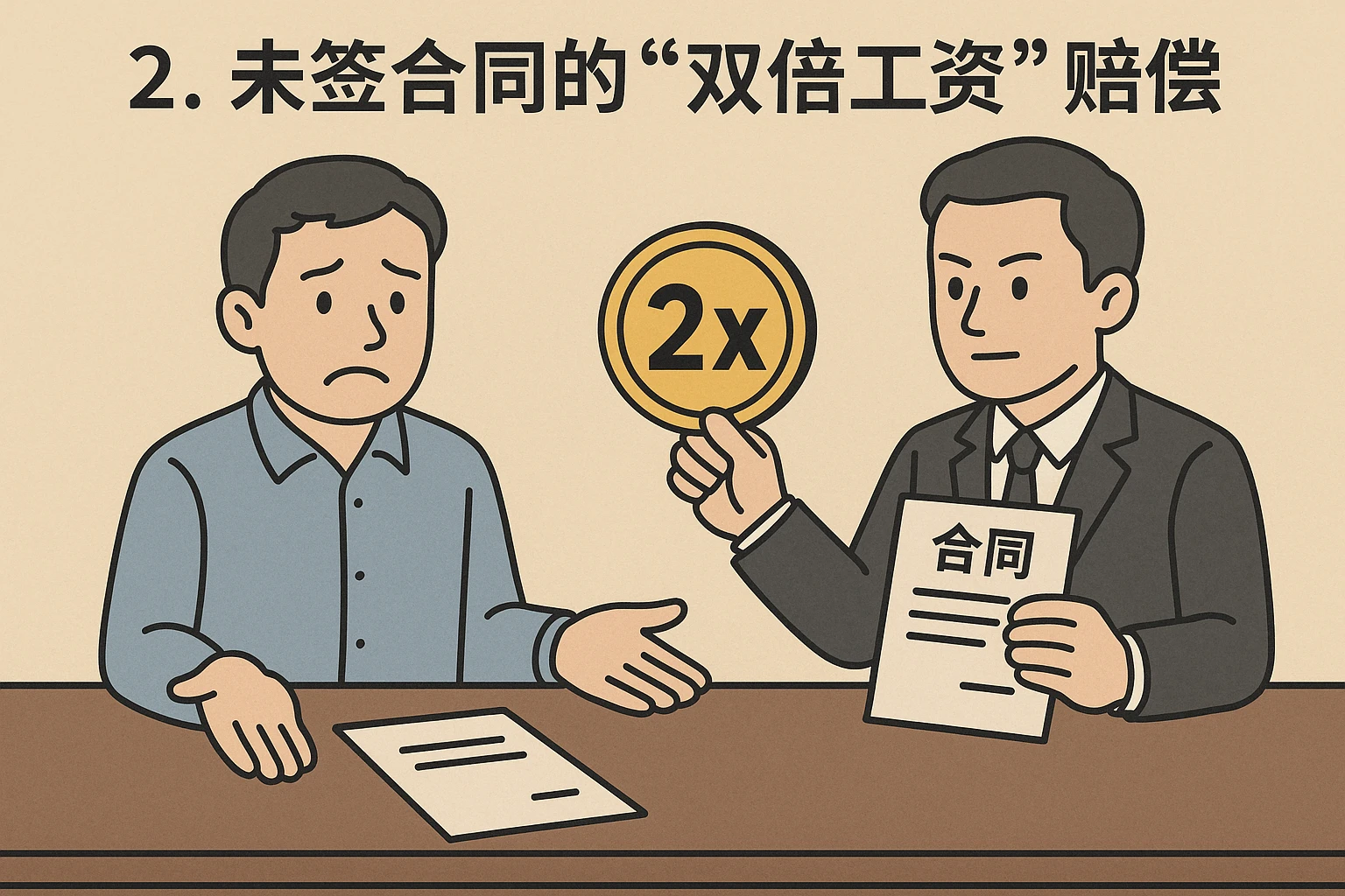 2. 未签合同的“双倍工资”赔偿