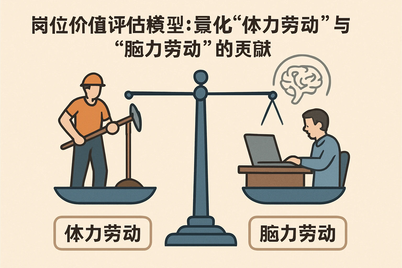 2. 岗位价值评估模型：量化“体力劳动”与“脑力劳动”的贡献
