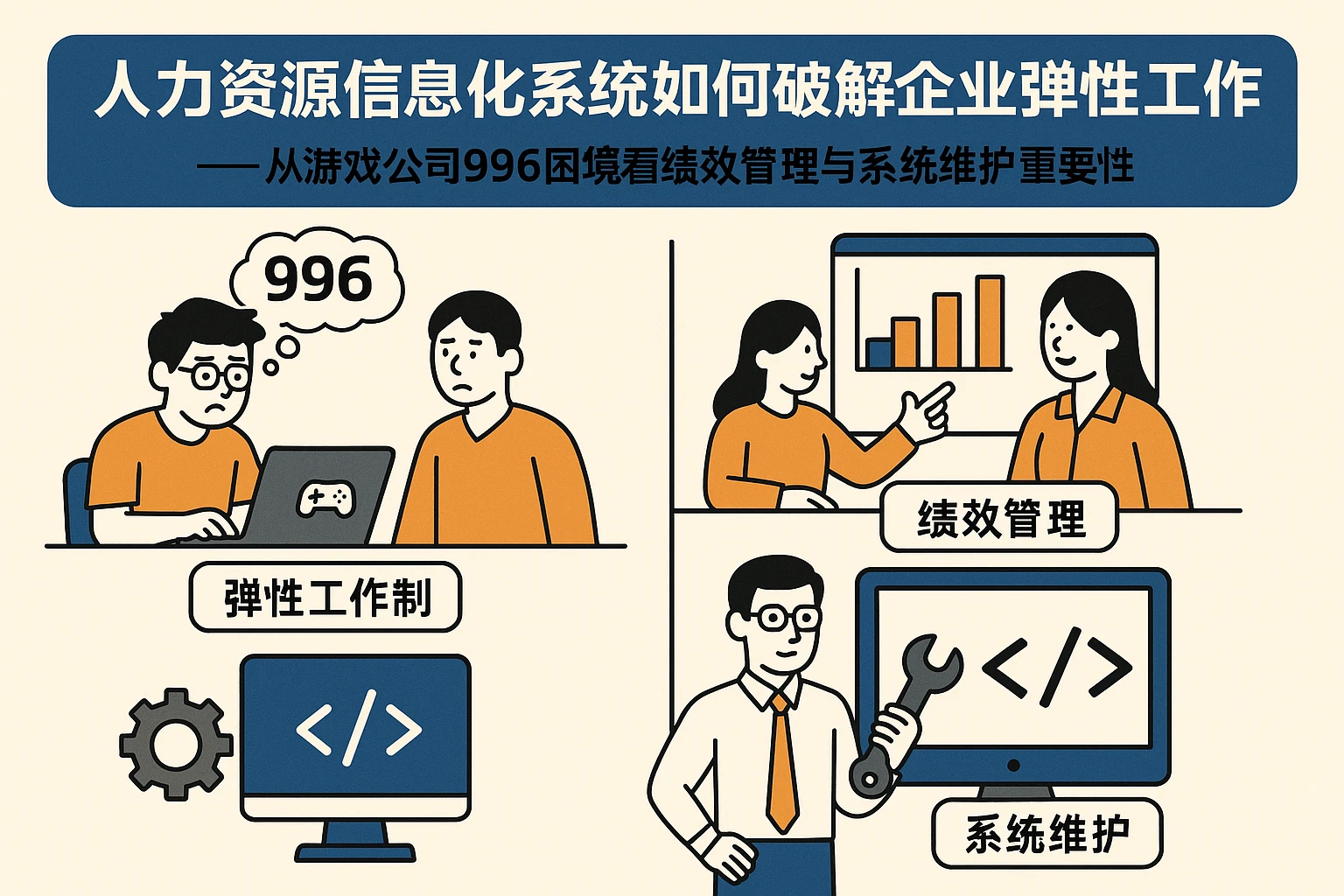 人力资源信息化系统如何破解企业弹性工作制痛点？——从游戏公司996困境看绩效管理与系统维护的重要性