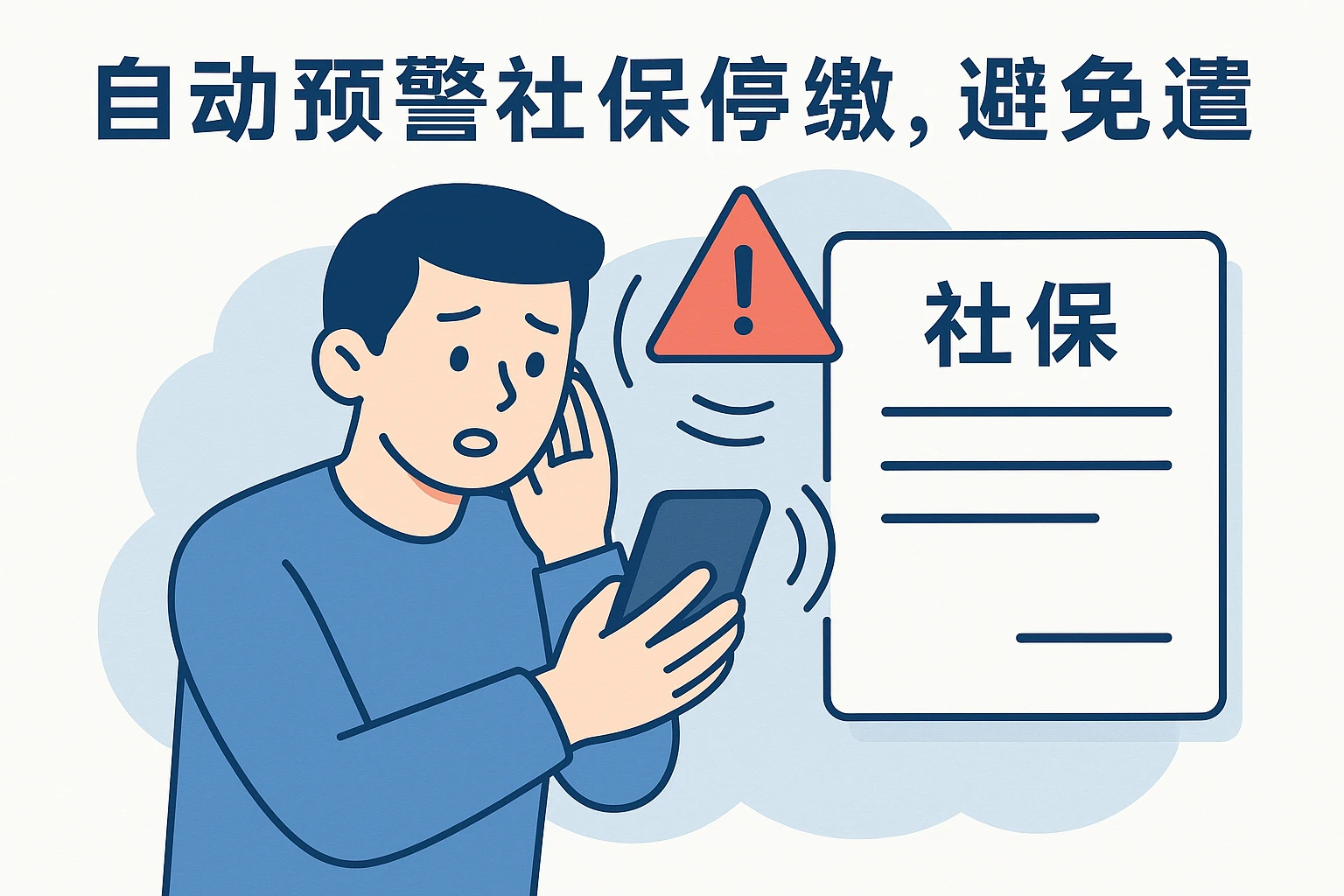 2. 自动预警社保停缴，避免遗漏