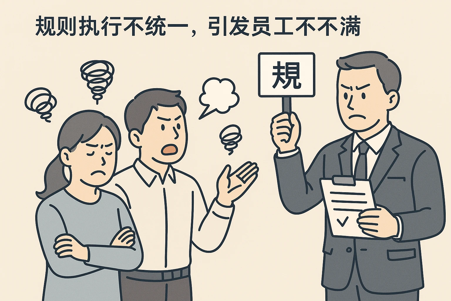 2. 规则执行不统一，引发员工不满