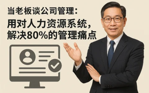 当老板谈公司管理:用对人力资源系统,解决80%的管理痛点