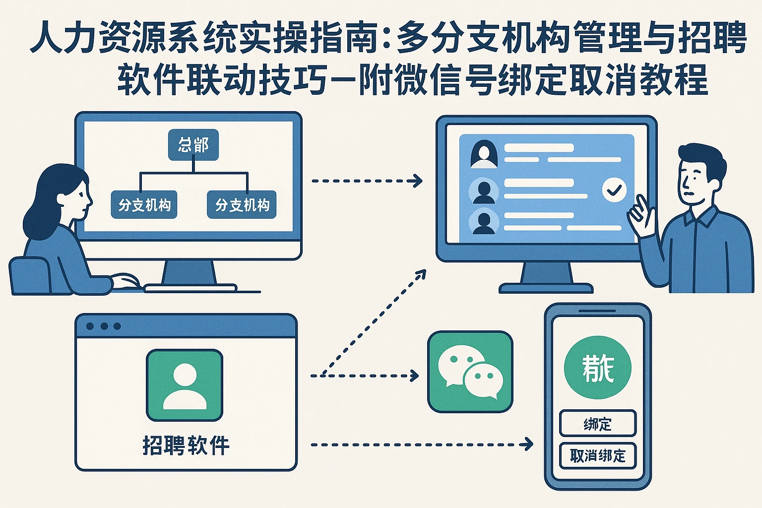 人力资源系统实操指南：多分支机构管理与招聘软件联动技巧——附微信号绑定取消教程