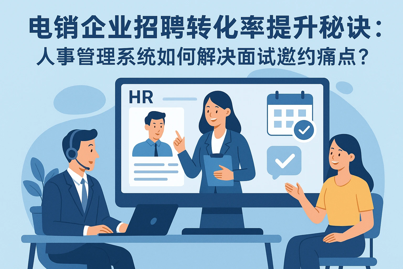 电销企业招聘转化率提升秘诀：人事管理系统如何解决面试邀约痛点？