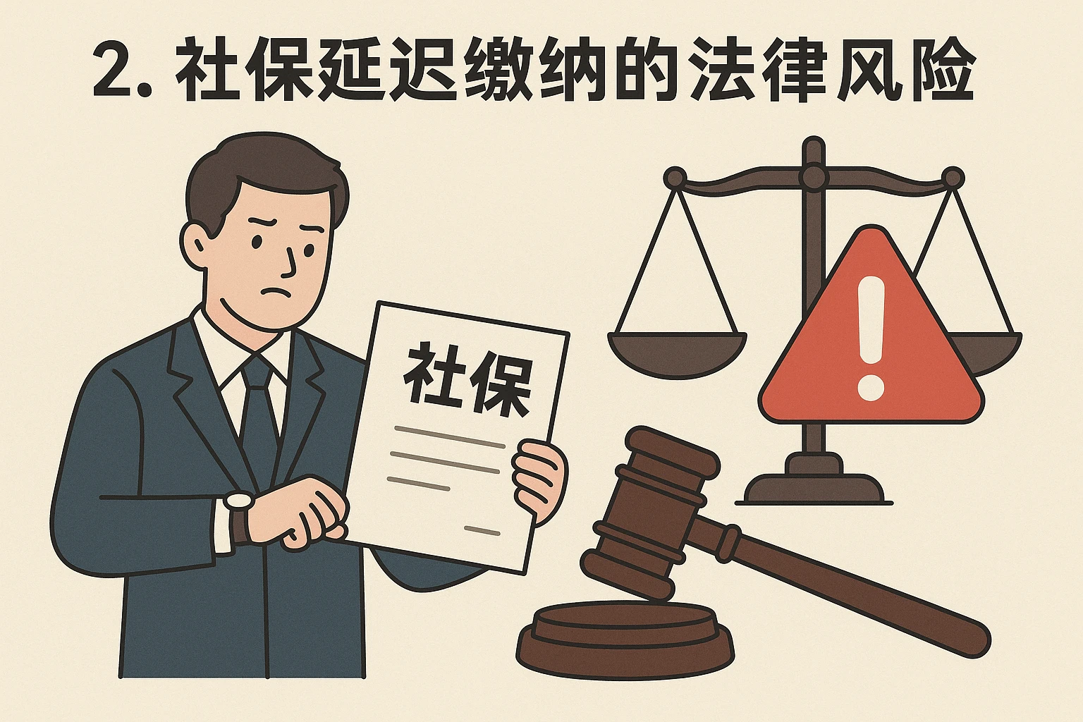 2. 社保延迟缴纳的法律风险