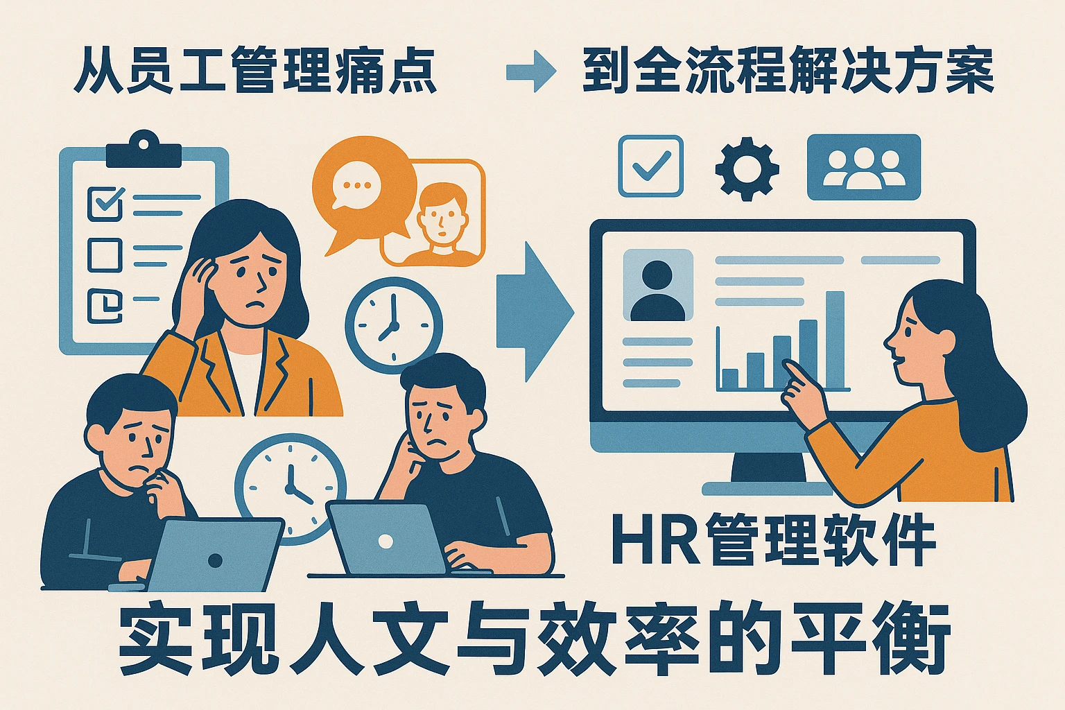 从员工管理痛点到全流程解决方案：HR管理软件如何助力企业实现人文与效率的平衡