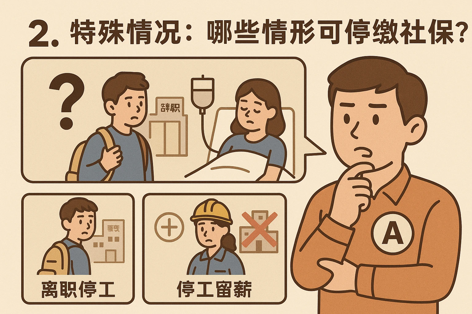 2. 特殊情况：哪些情形可停缴社保？