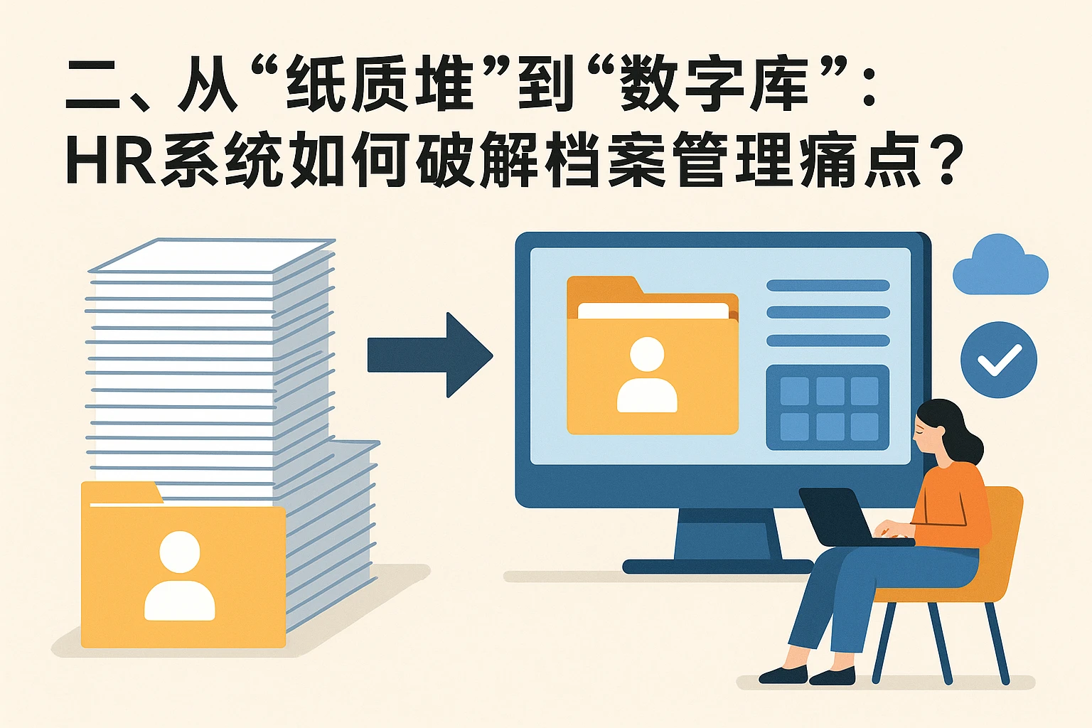 二、从“纸质堆”到“数字库”：HR系统如何破解档案管理痛点？