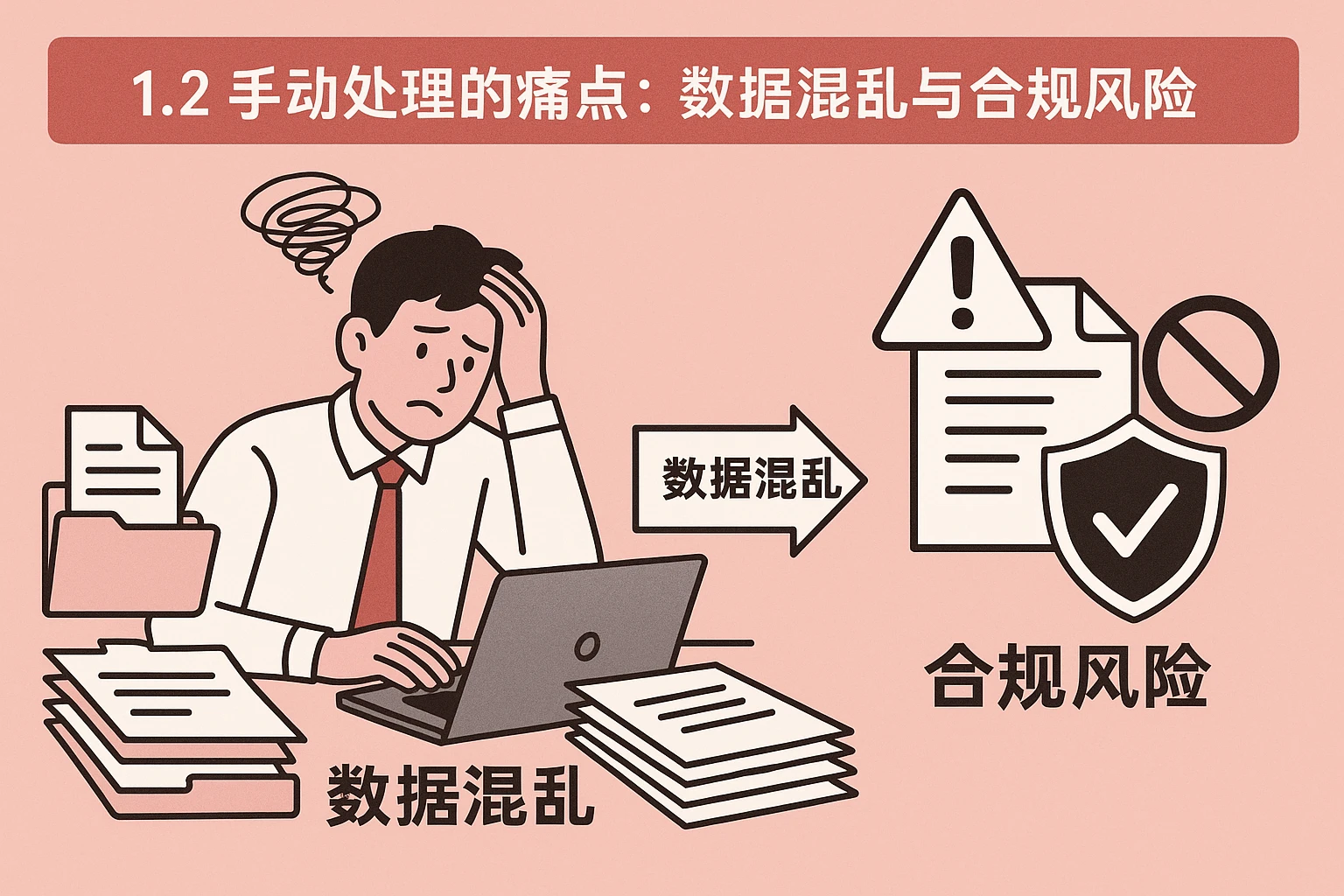 1.2 手动处理的痛点：数据混乱与合规风险