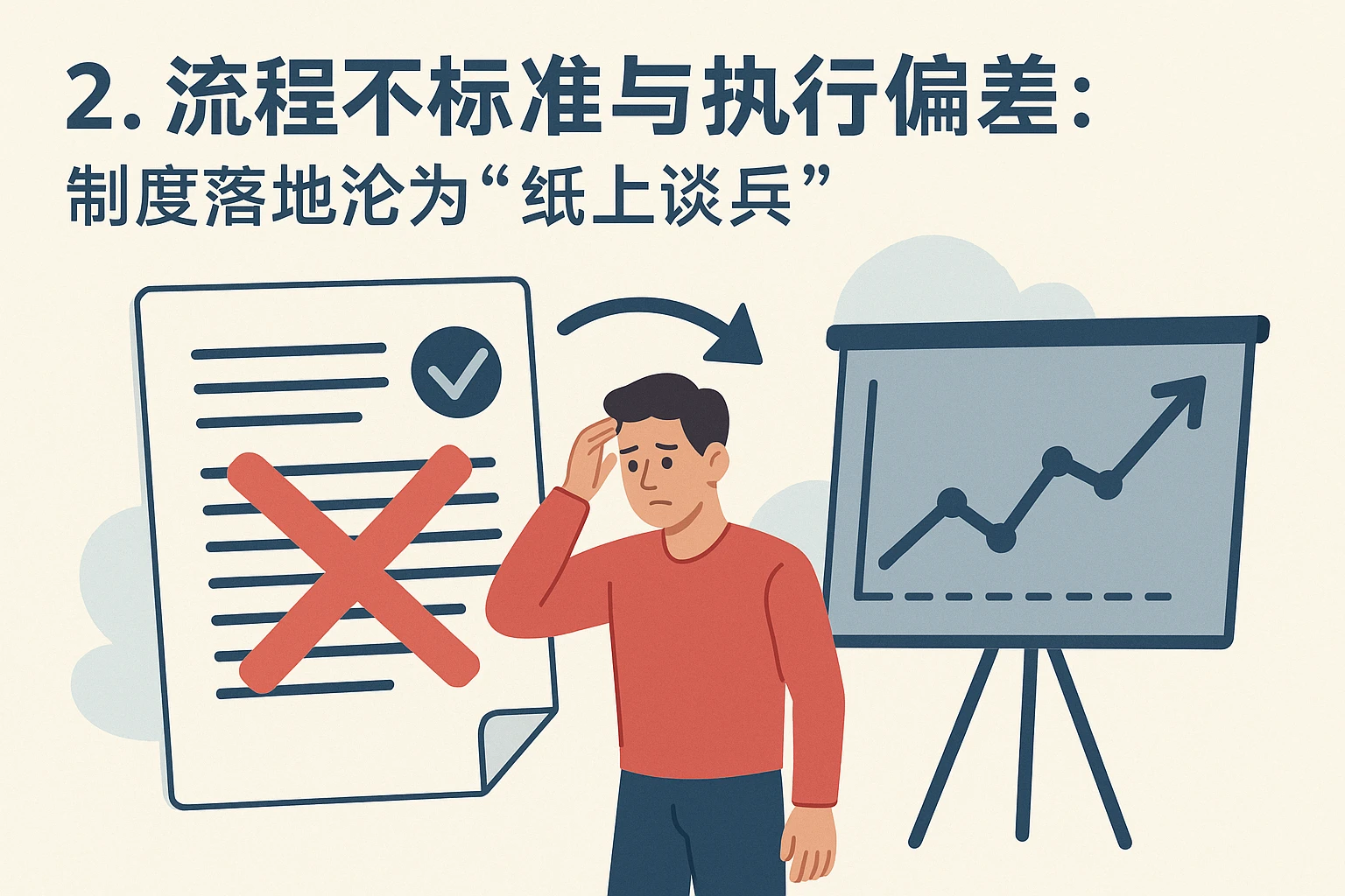 2. 流程不标准与执行偏差：制度落地沦为“纸上谈兵”
