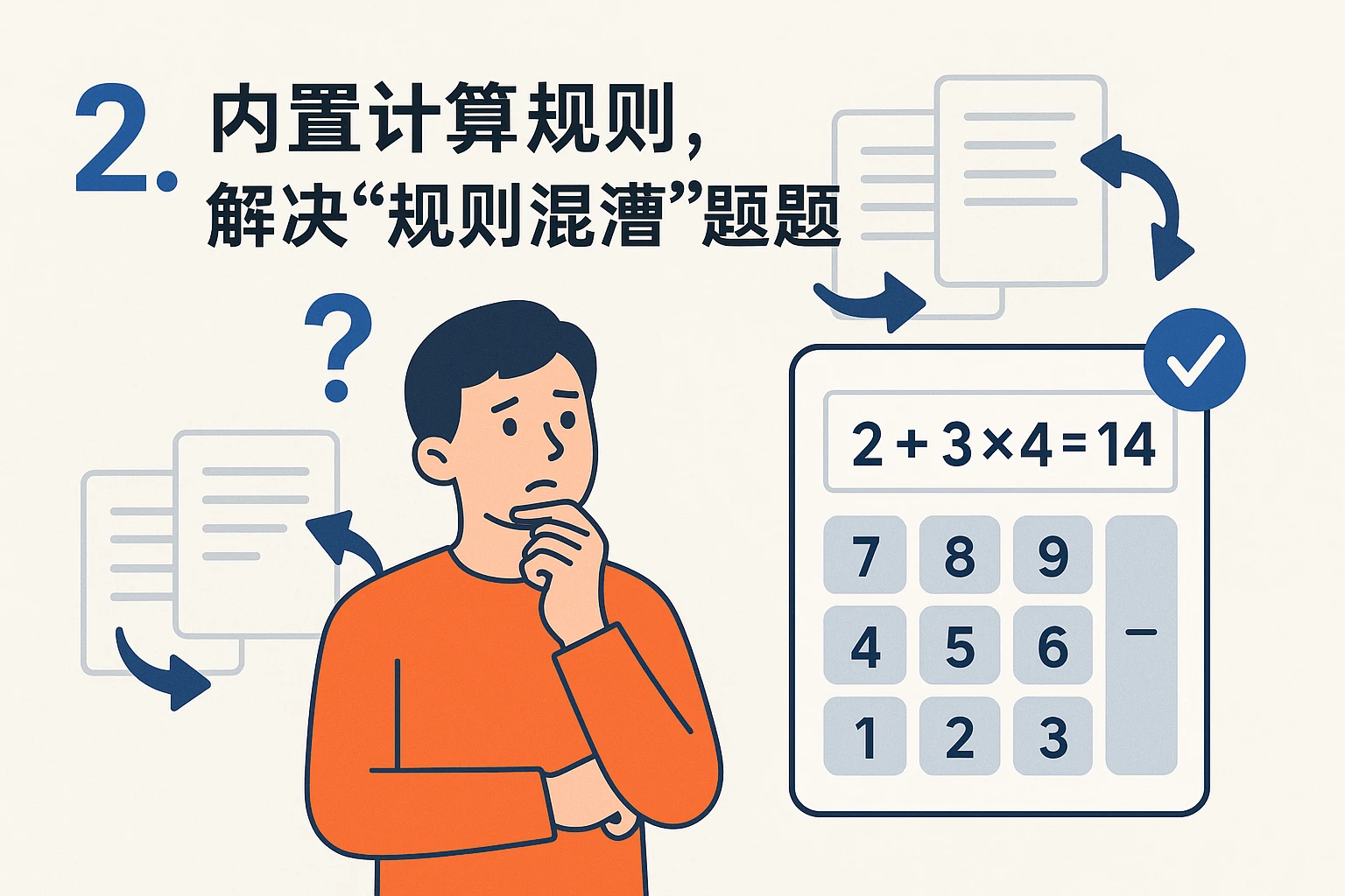 2. 内置计算规则，解决“规则混淆”问题