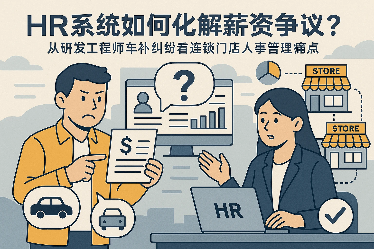 HR系统如何化解薪资争议？从研发工程师车补纠纷看连锁门店人事管理痛点