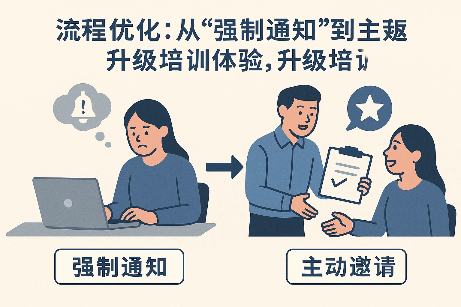 2. 流程优化：从“强制通知”到“主动邀请”，升级培训体验