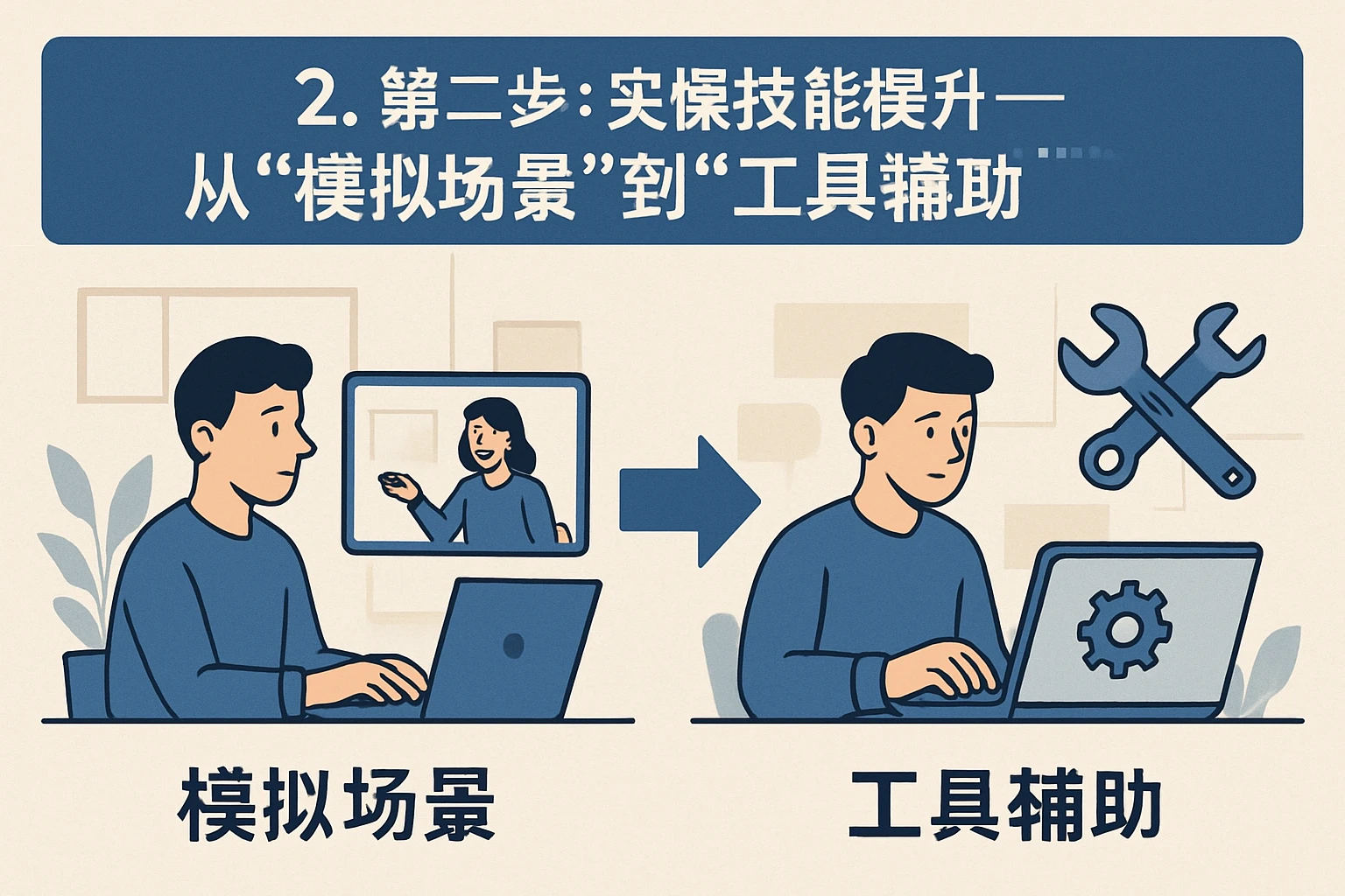 2. 第二步：实操技能提升——从“模拟场景”到“工具辅助”