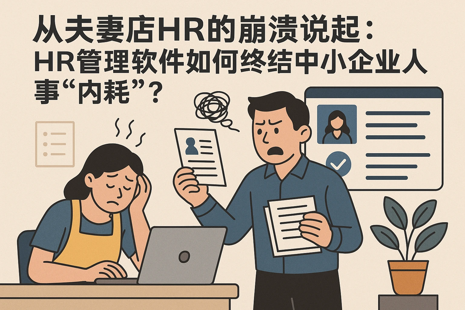 从夫妻店HR的崩溃说起：HR管理软件如何终结中小企业人事“内耗”？