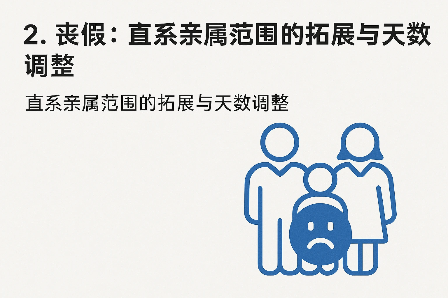 2. 丧假：直系亲属范围的拓展与天数调整