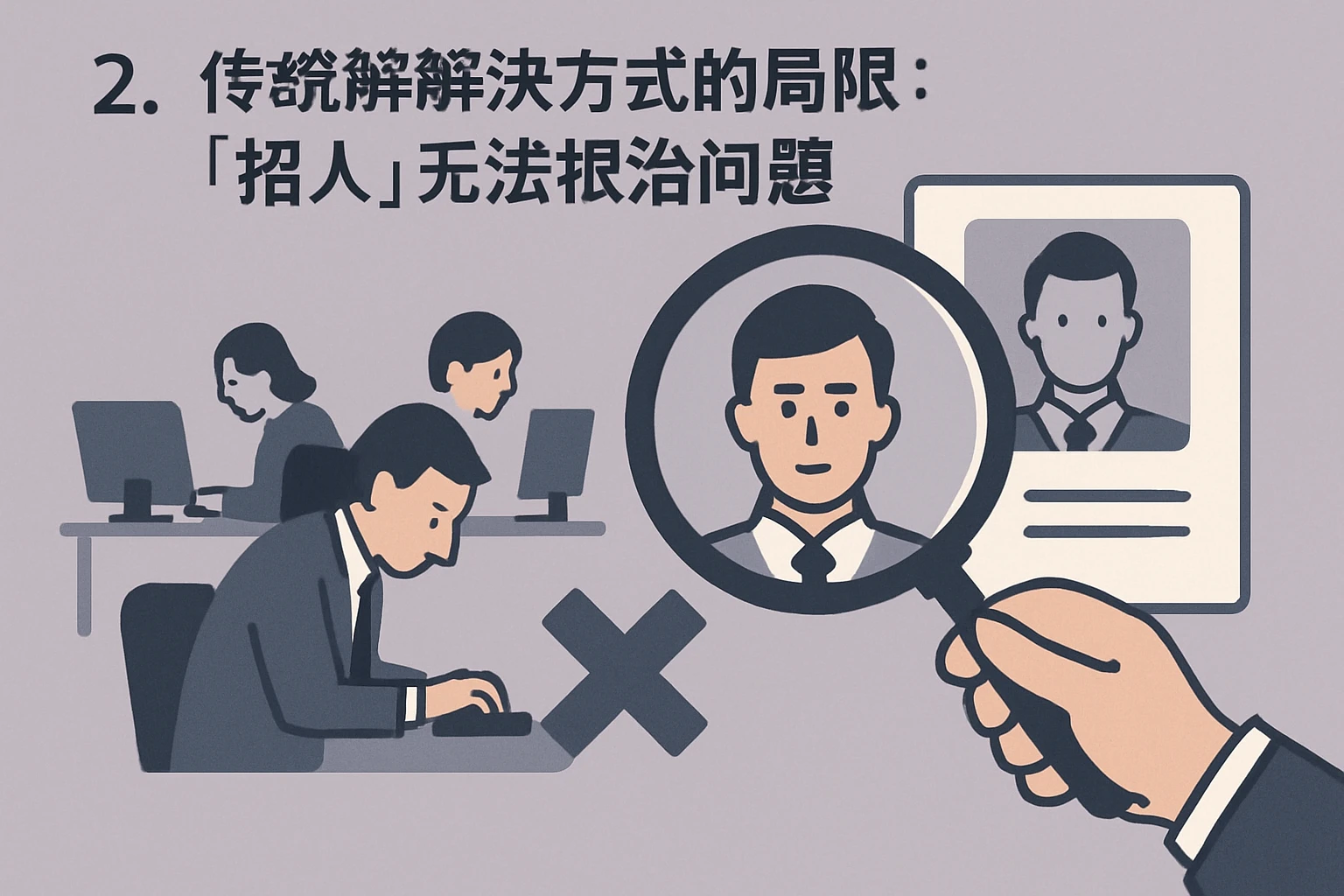 2. 传统解决方式的局限：“招人”无法根治问题