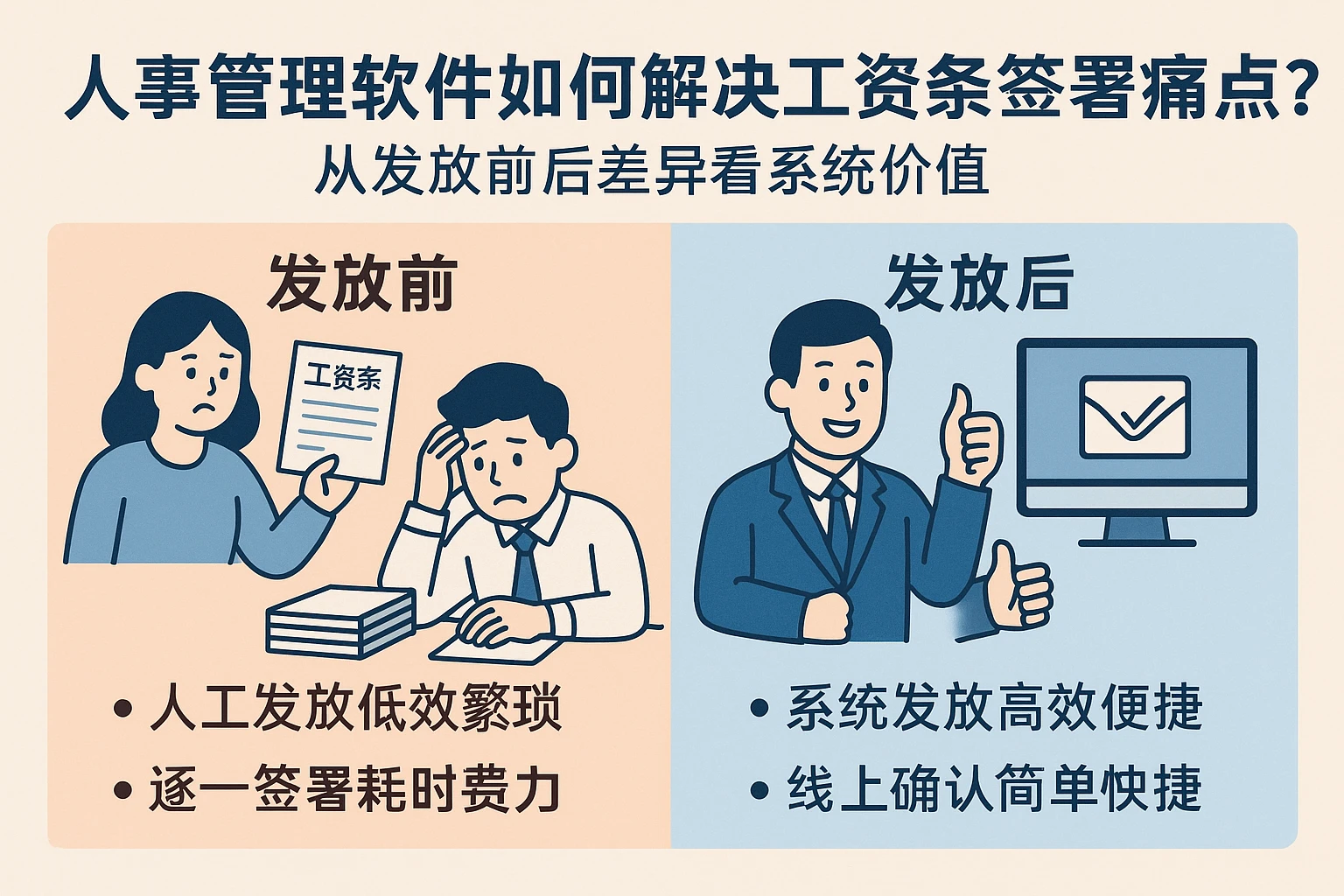 人事管理软件如何解决工资条签署痛点？从发放前后差异看系统价值