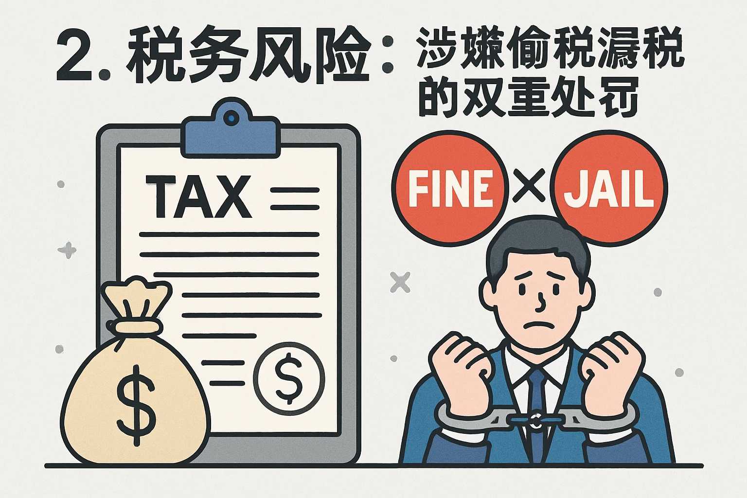 2. 税务风险：涉嫌偷税漏税的双重处罚