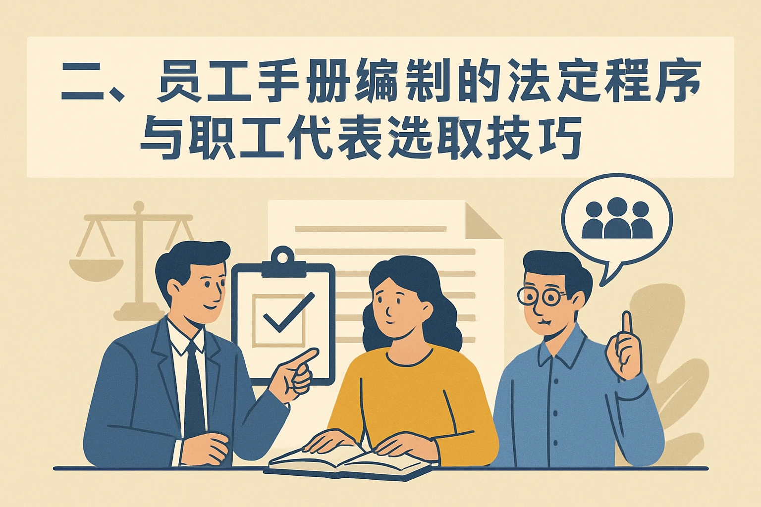 二、员工手册编制的法定程序与职工代表选取技巧