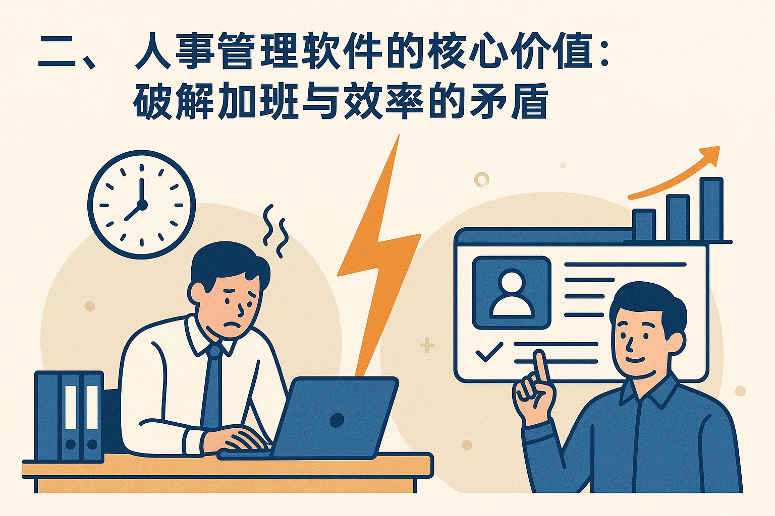 二、人事管理软件的核心价值：破解加班与效率的矛盾