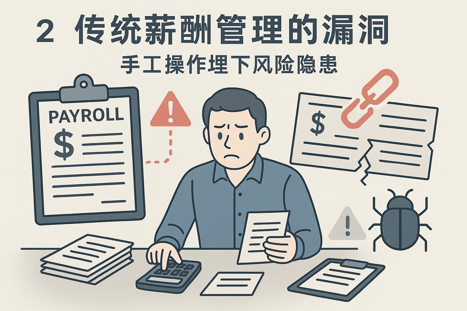 2. 传统薪酬管理的漏洞：手工操作埋下风险隐患