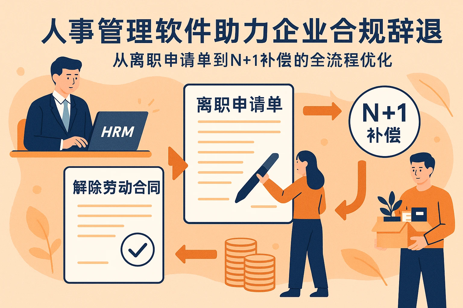 人事管理软件助力企业合规辞退：从离职申请单到N+1补偿的全流程优化